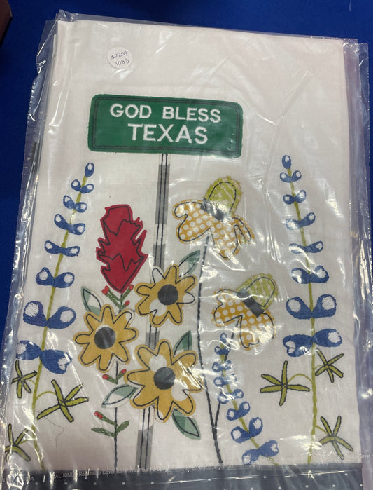 "God Bless Texas" Bluebonnet towel