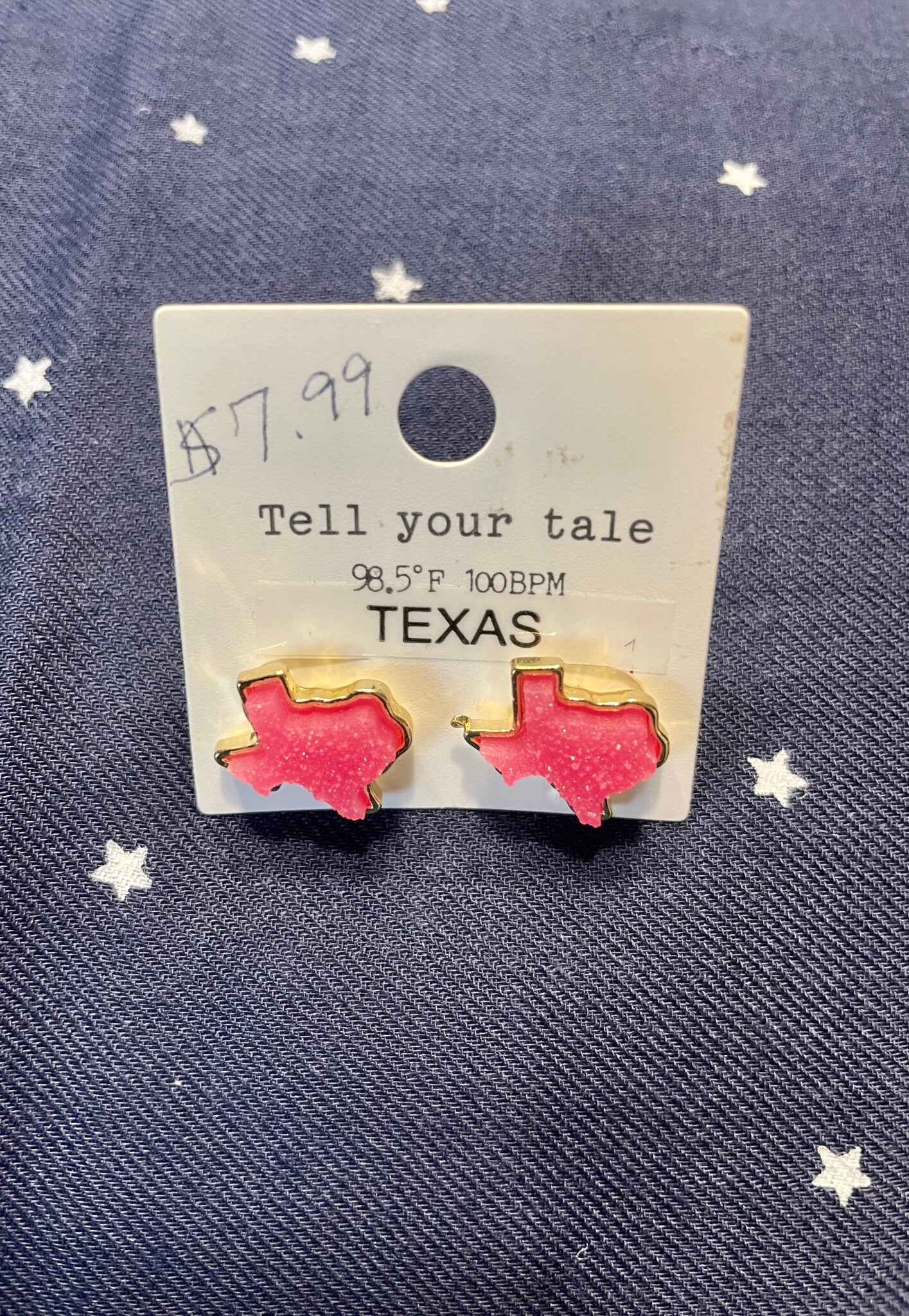 Pink Bling Texas Stud with Gold Trim