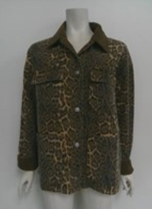 She & Sky Mocha Leopard Corduroy Jacket