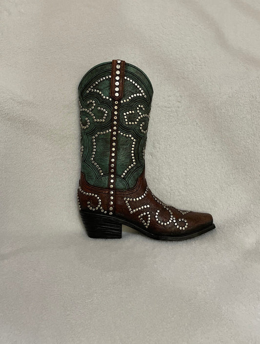 Green Cowboy Boot Wall Art 8"x10"