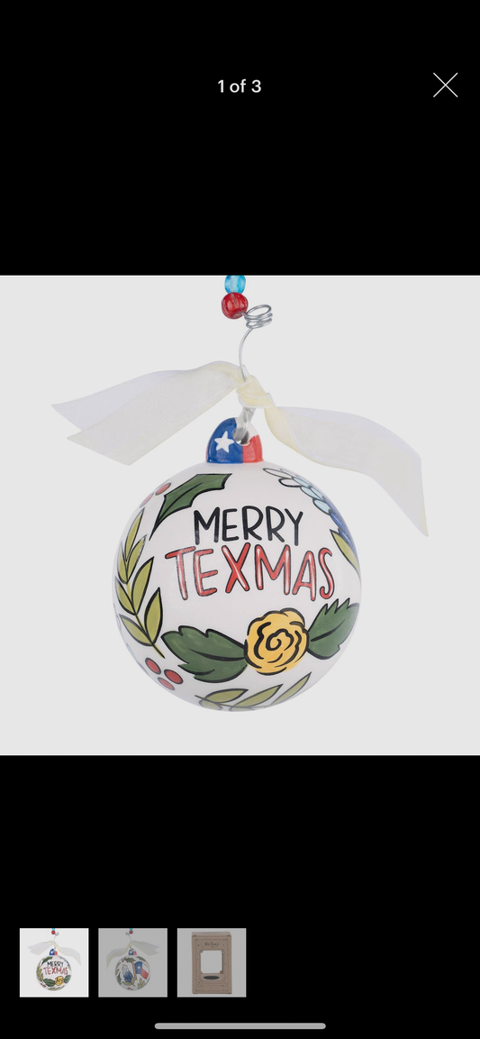 GH Yellow Rose Merry Texmas ornament