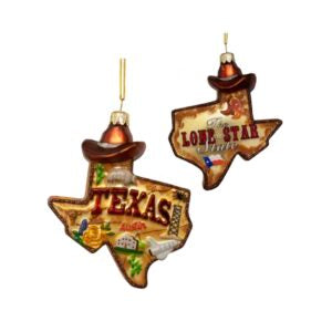 Tan Glass Texas Ornament