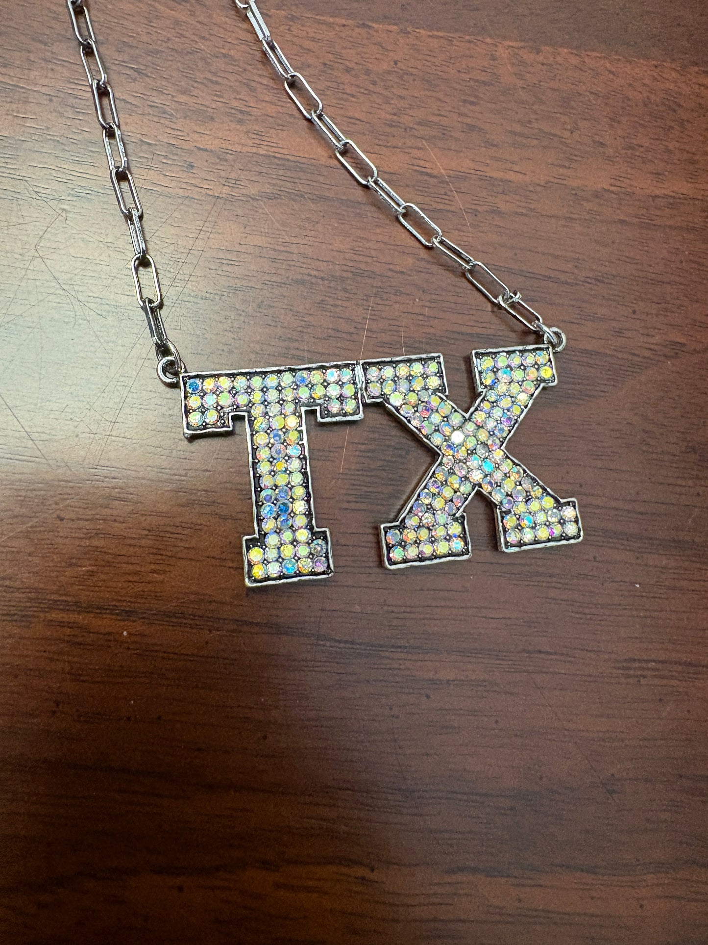 “TX” Rhinestone Necklace