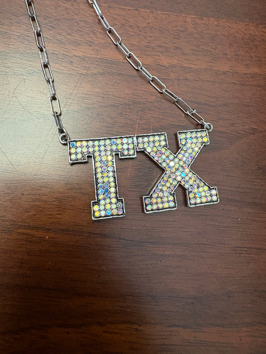 “TX” Rhinestone Necklace