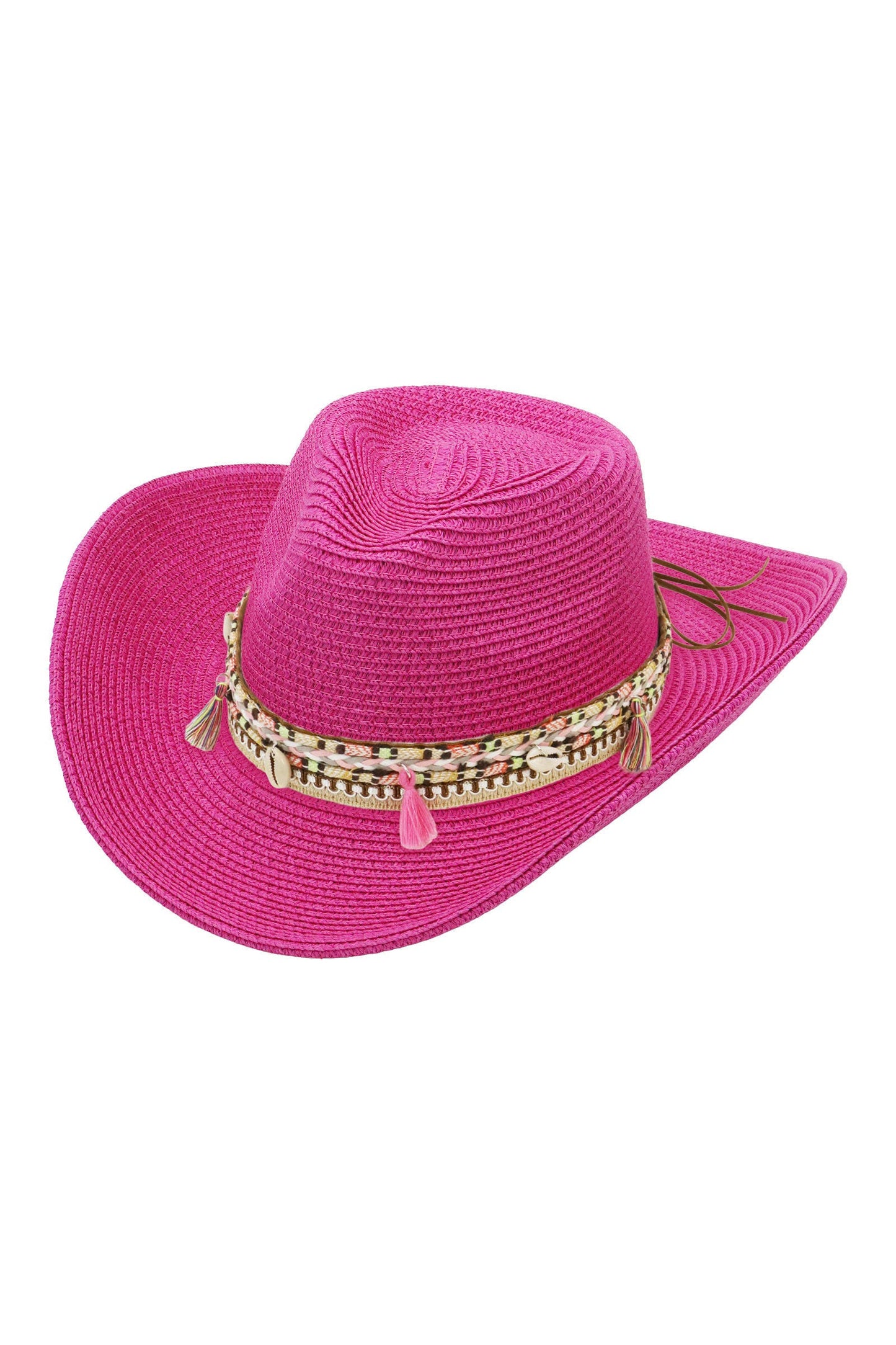 Pink Tassel Straw Coastal Cowgirl Hat