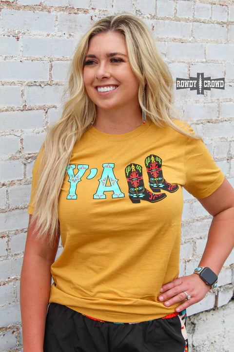 “Y’all” Mustard Graphic Tee