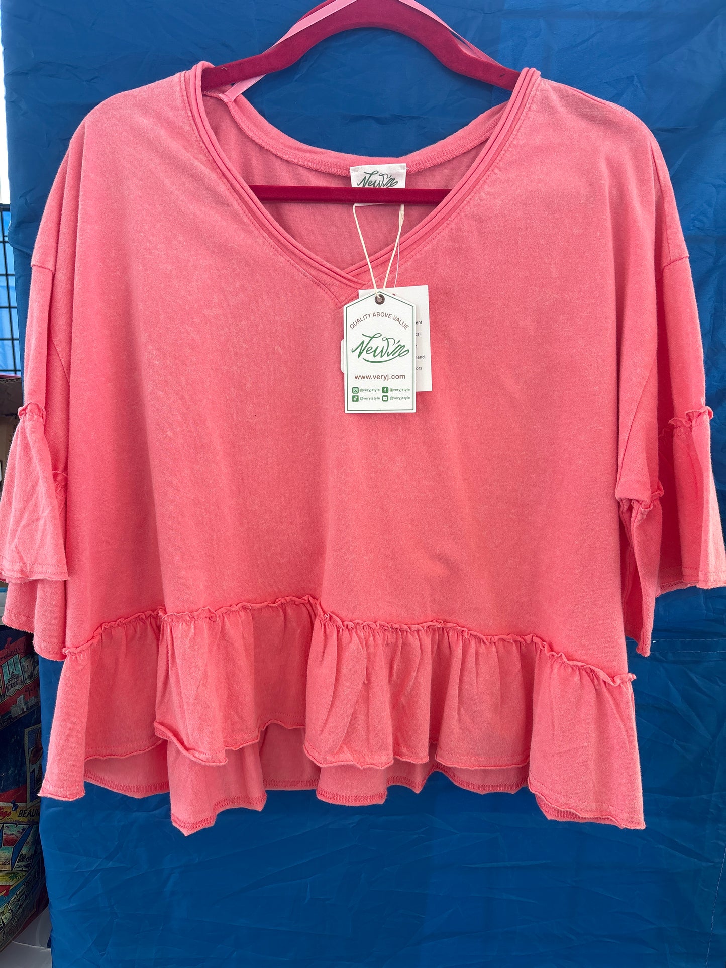 New’M VNeck Flowy Cropped Blouse