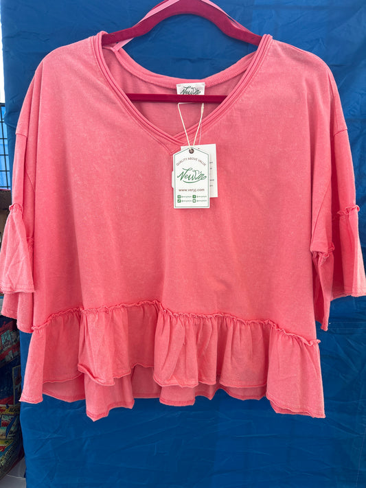 New’M VNeck Flowy Cropped Blouse