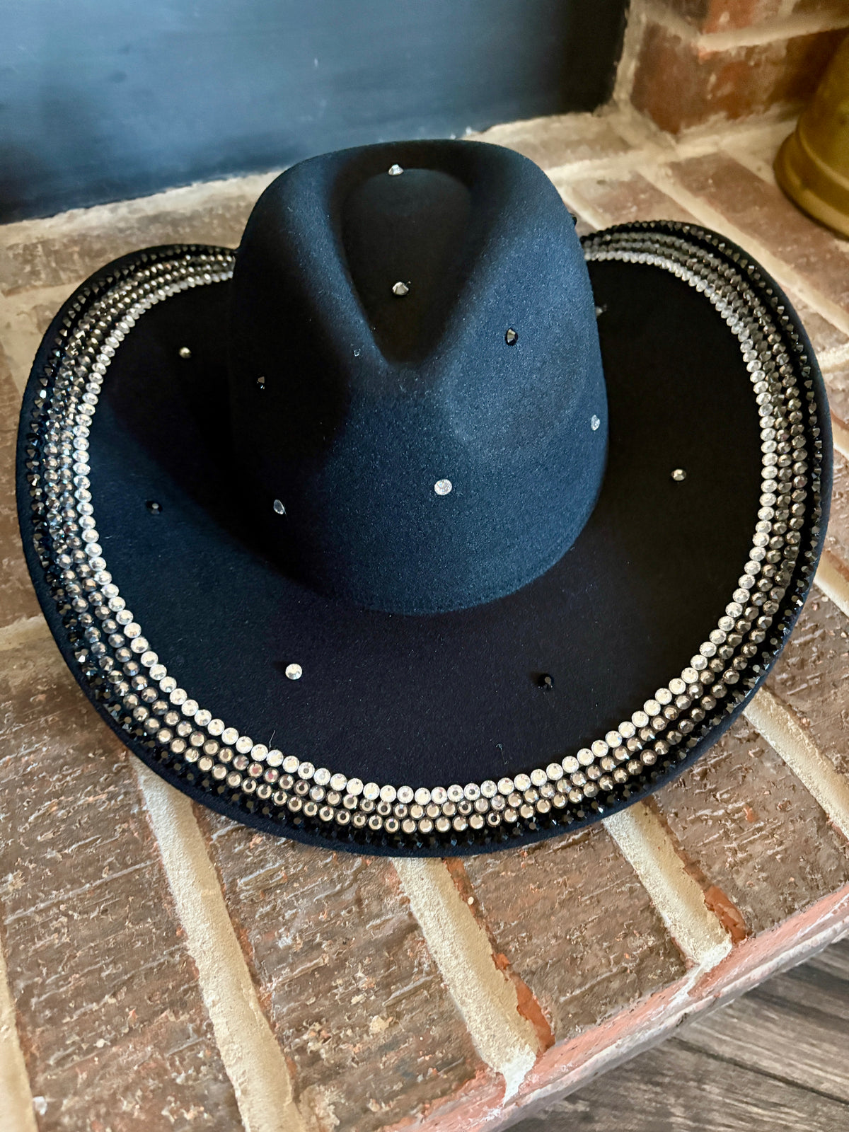 Black Cowgirl Hat with Rhinestones
