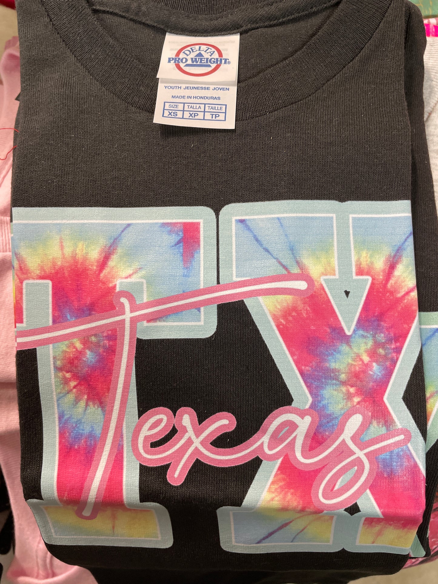Kids Tee Black and Neon TX