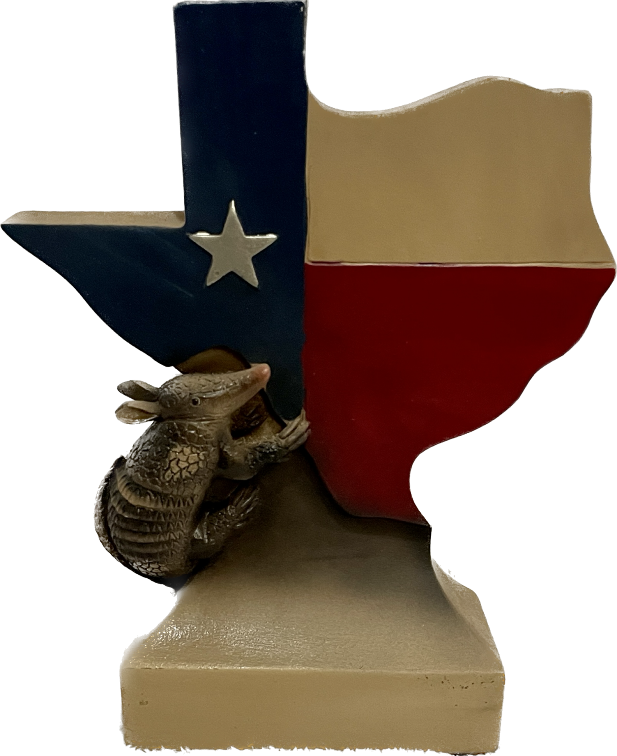 State of Texas with Armadillo stand 6"x7.5"