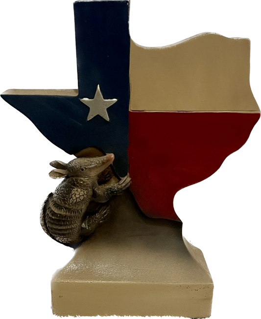 State of Texas with Armadillo stand 6"x7.5"