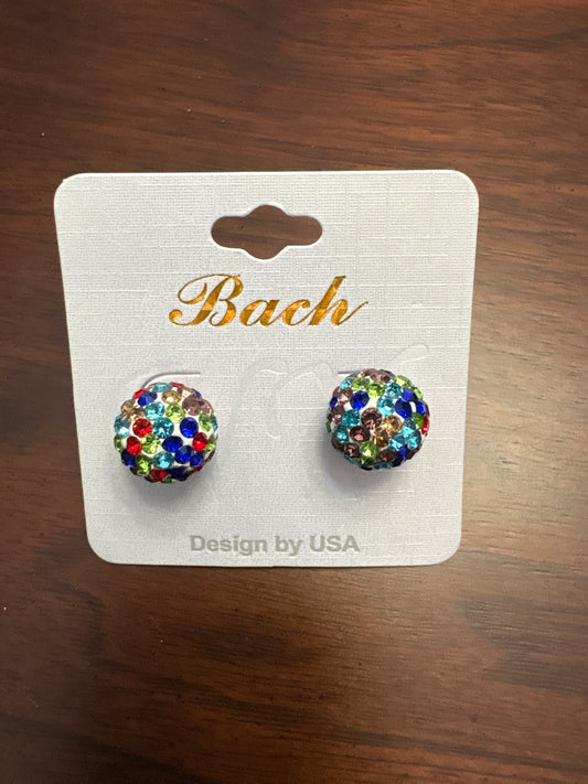 Multicolored Sparkly Round Studs