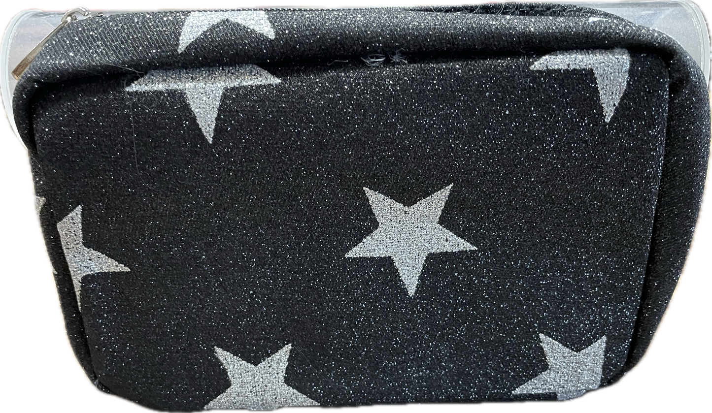 Sparkly Makeup Bag with Stars