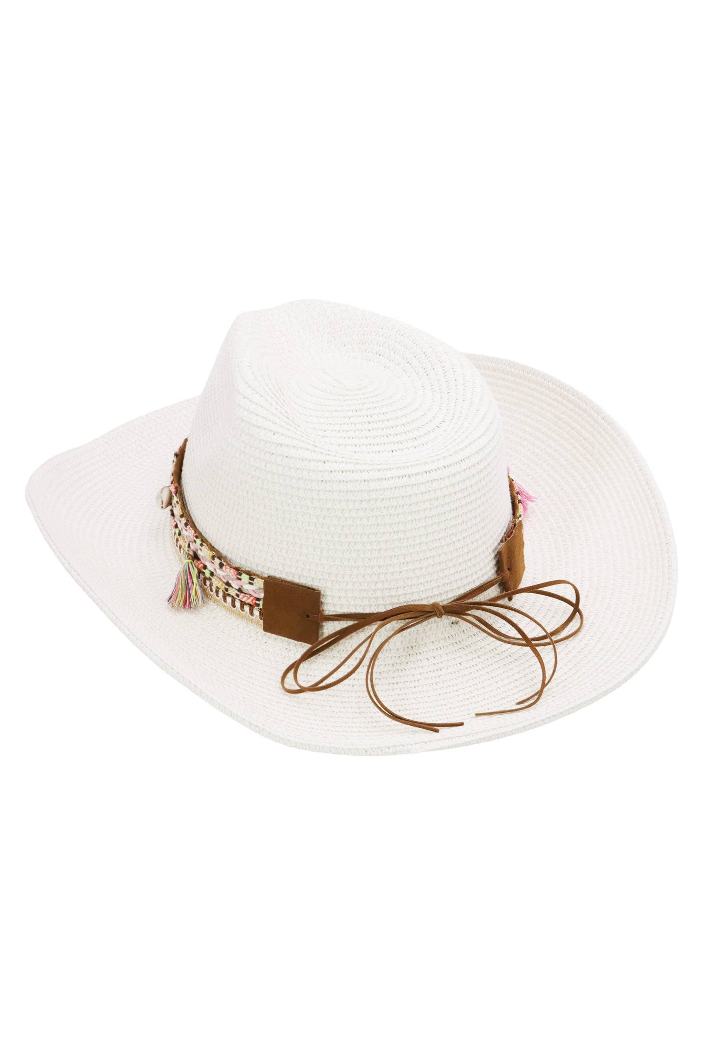 Pink Tassel Straw Coastal Cowgirl Hat