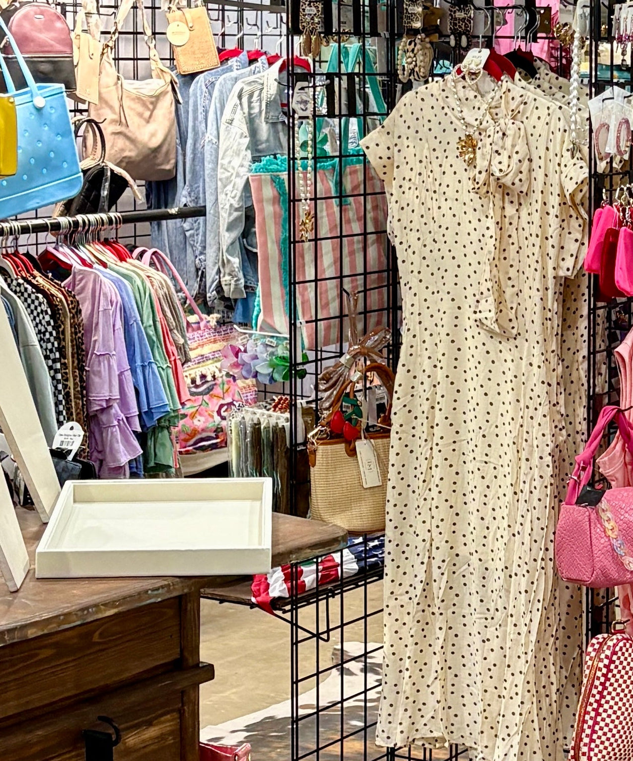 Entro Yellow and Brown Polka Dot Dress