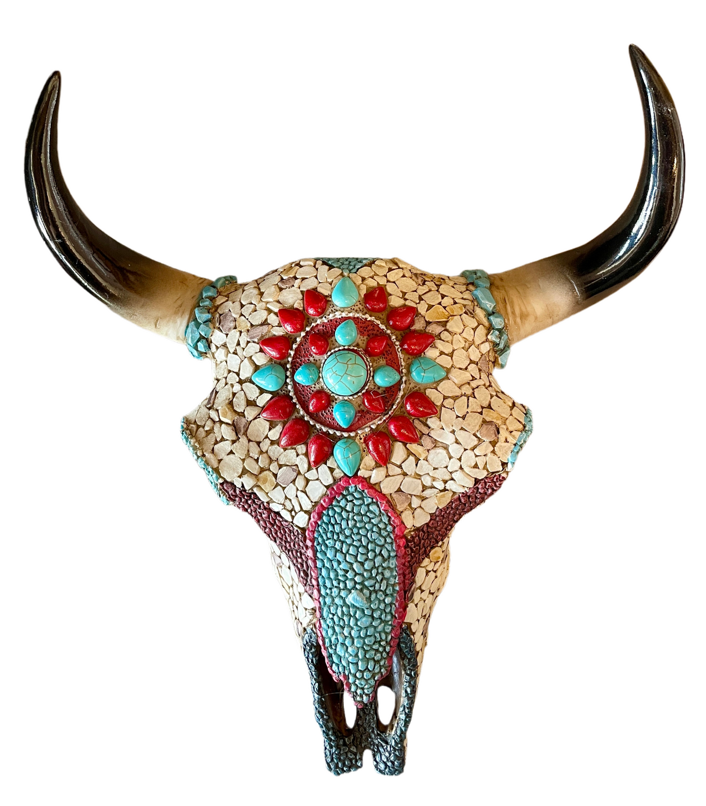 Small Mosaic Cow Skull plaque