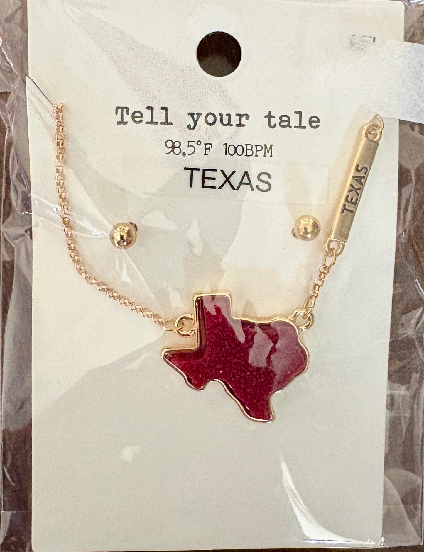 Texas Necklace and Stud Earrings