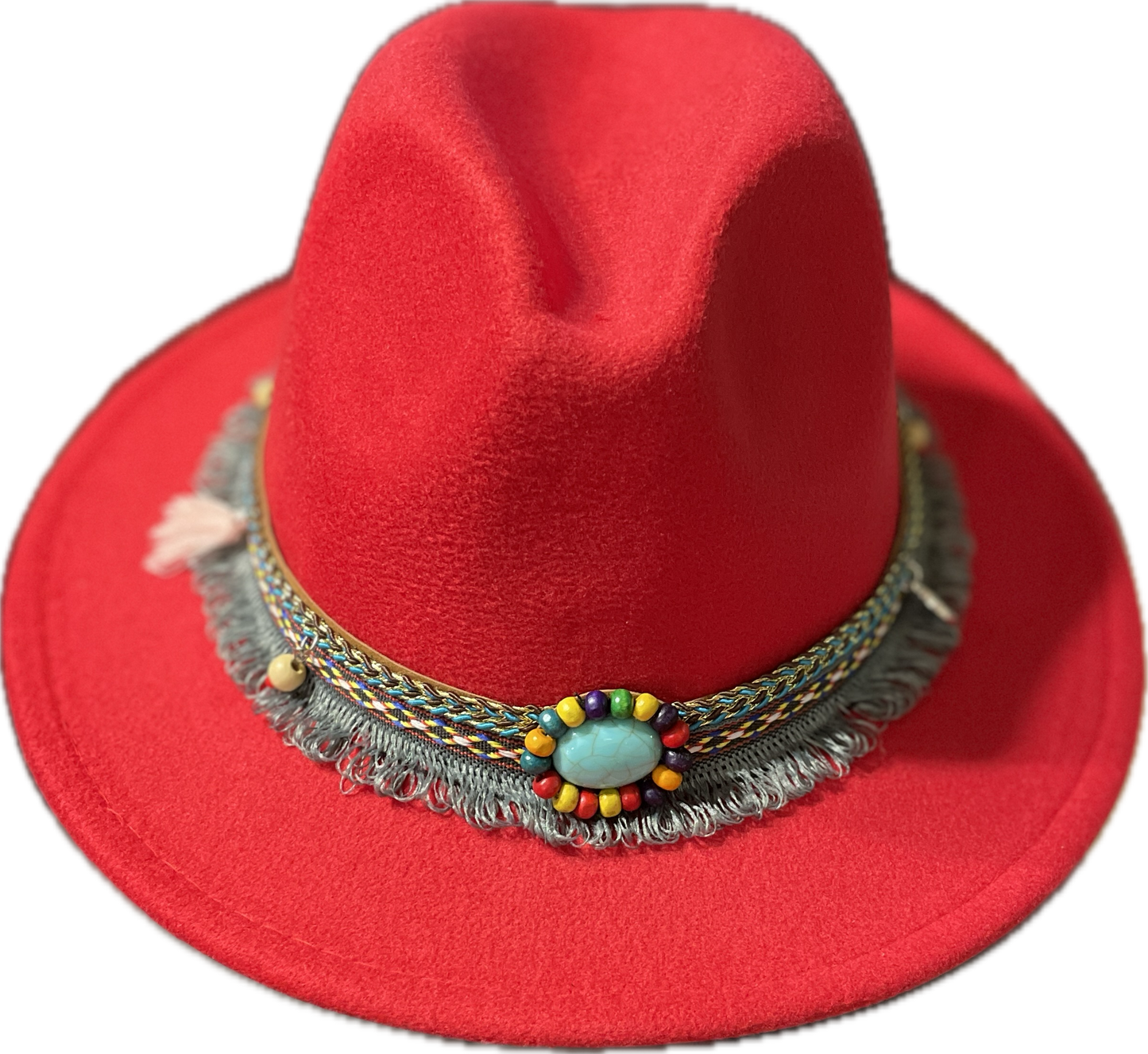 Red Cowgirl Hat with Turquoise stone