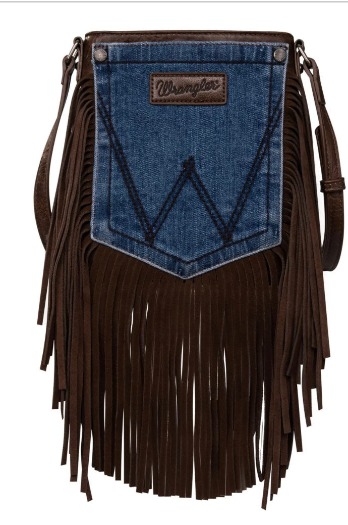 Montana West Wrangler Jean Back Pocket Clutch with Fringe