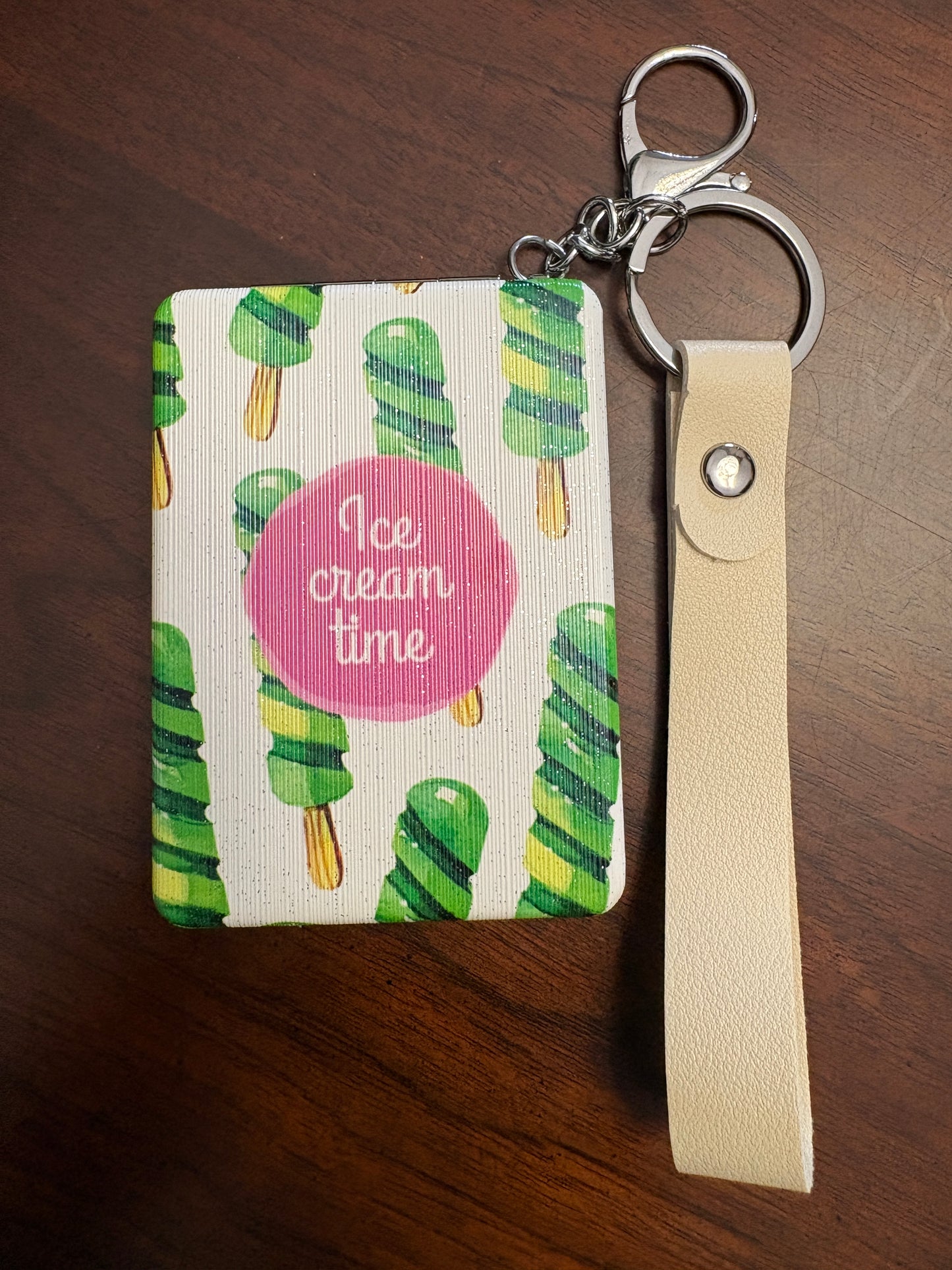 Summer Theme Compact Mirror on Keychain