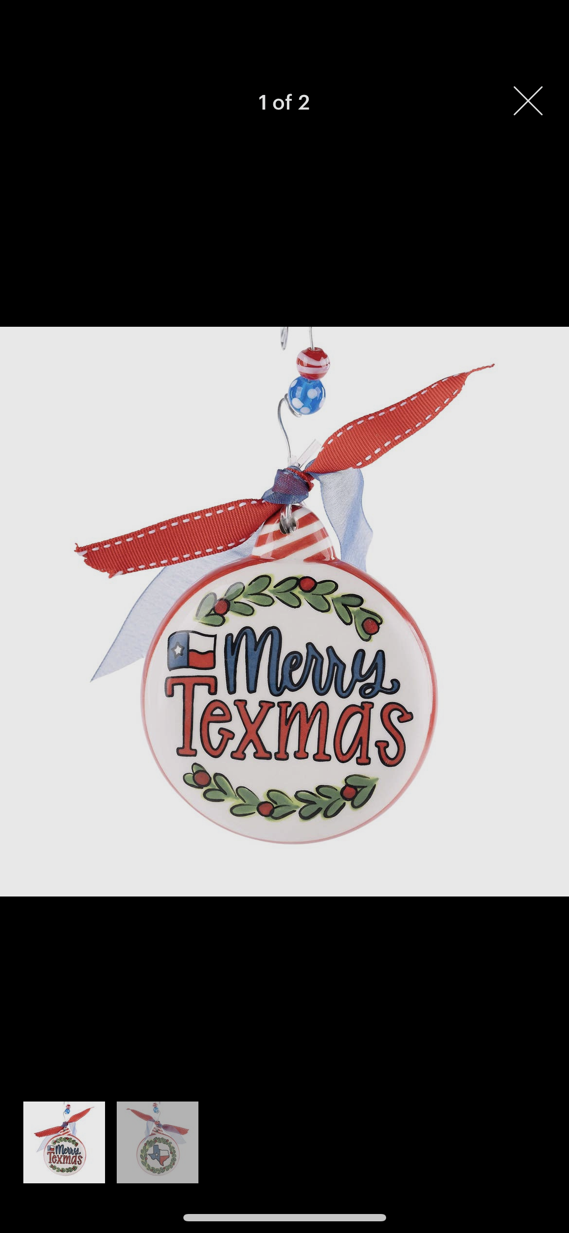 GH Texas Flag Wreath ornament