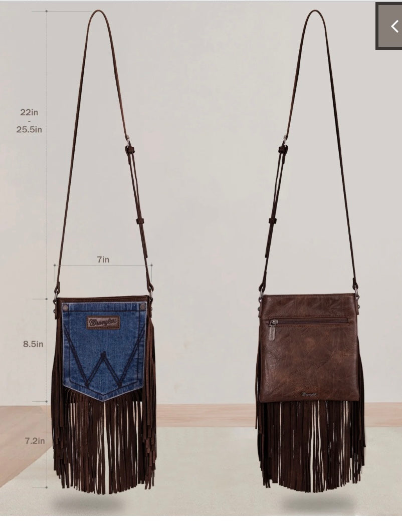 Montana West Wrangler Jean Back Pocket Clutch with Fringe