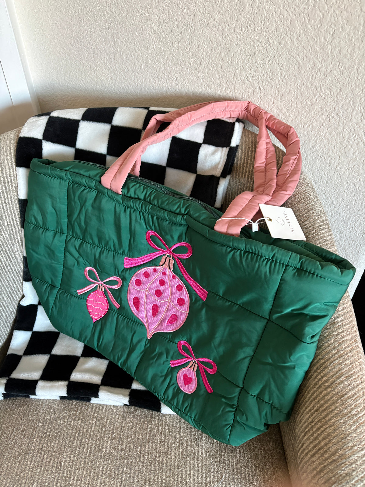 Quilted Christmas Tote Bag