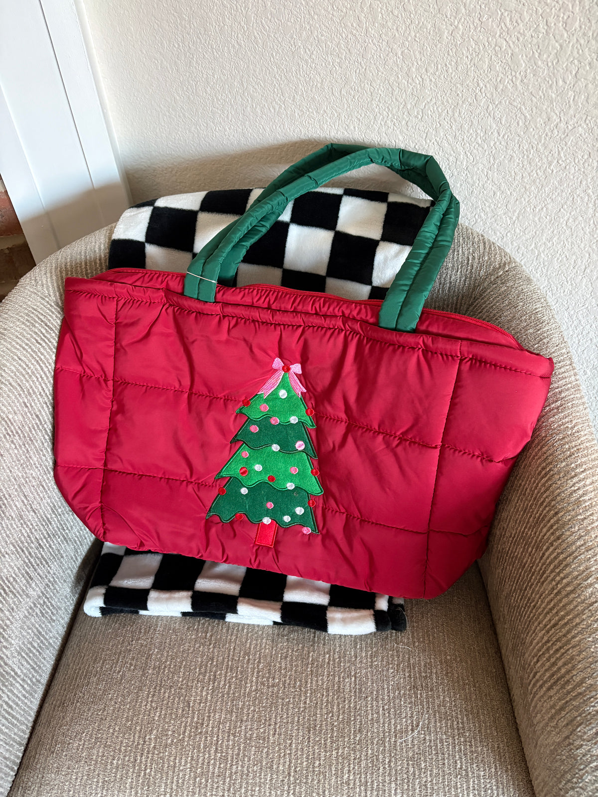 Quilted Christmas Tote Bag