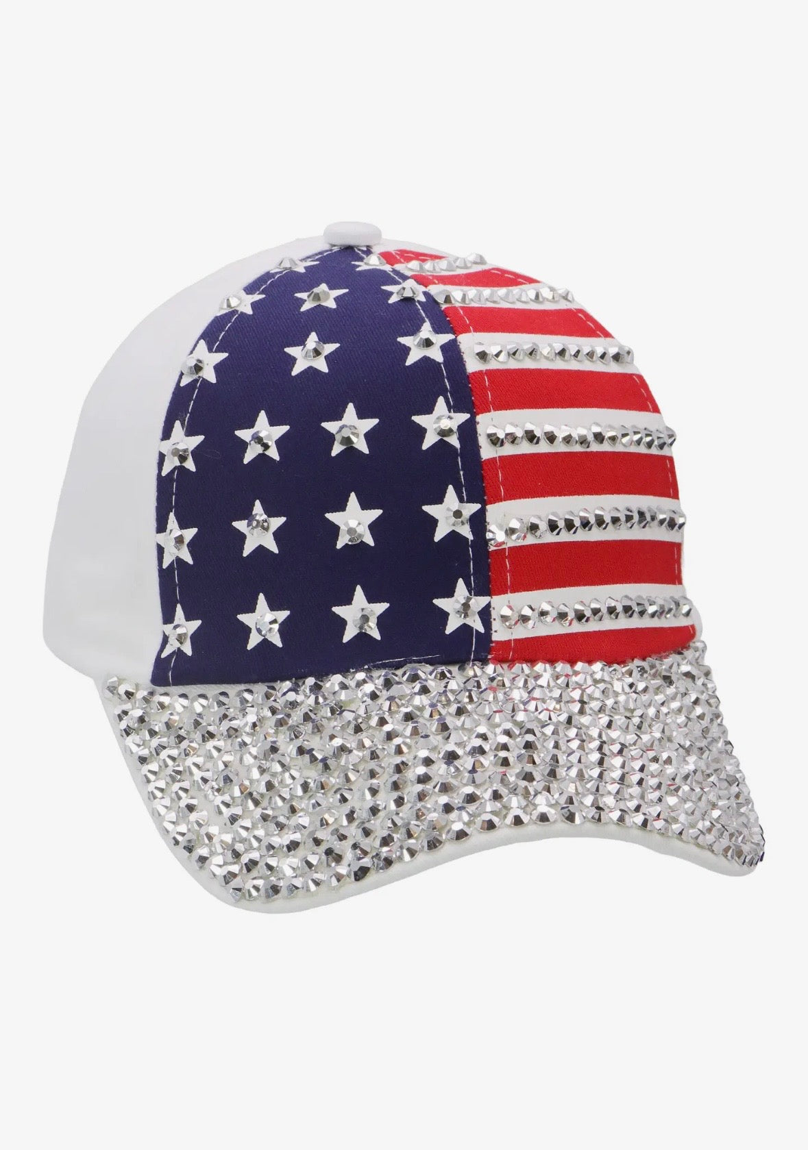 American Flag Rhinestone Ballcap