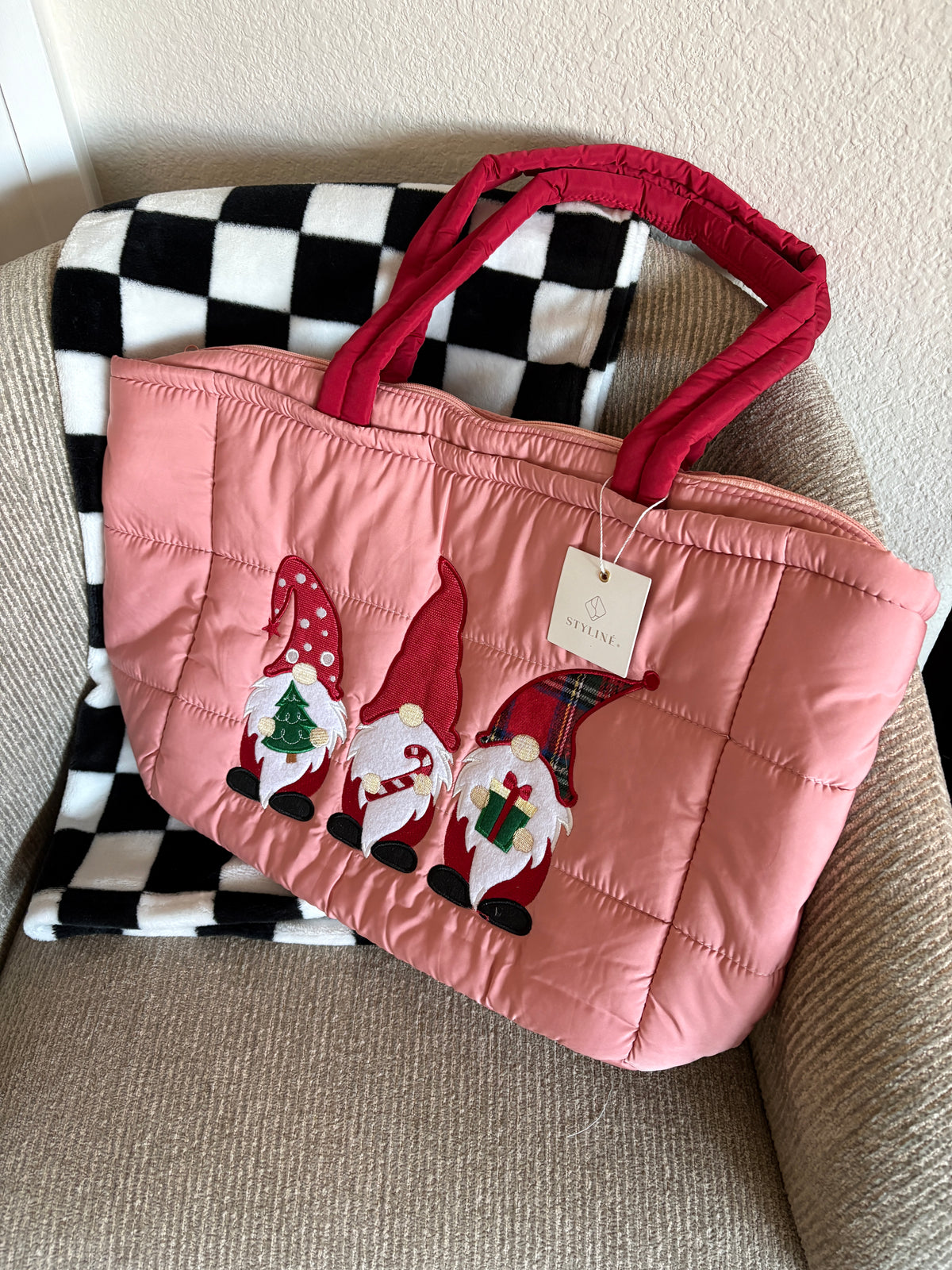 Quilted Christmas Tote Bag