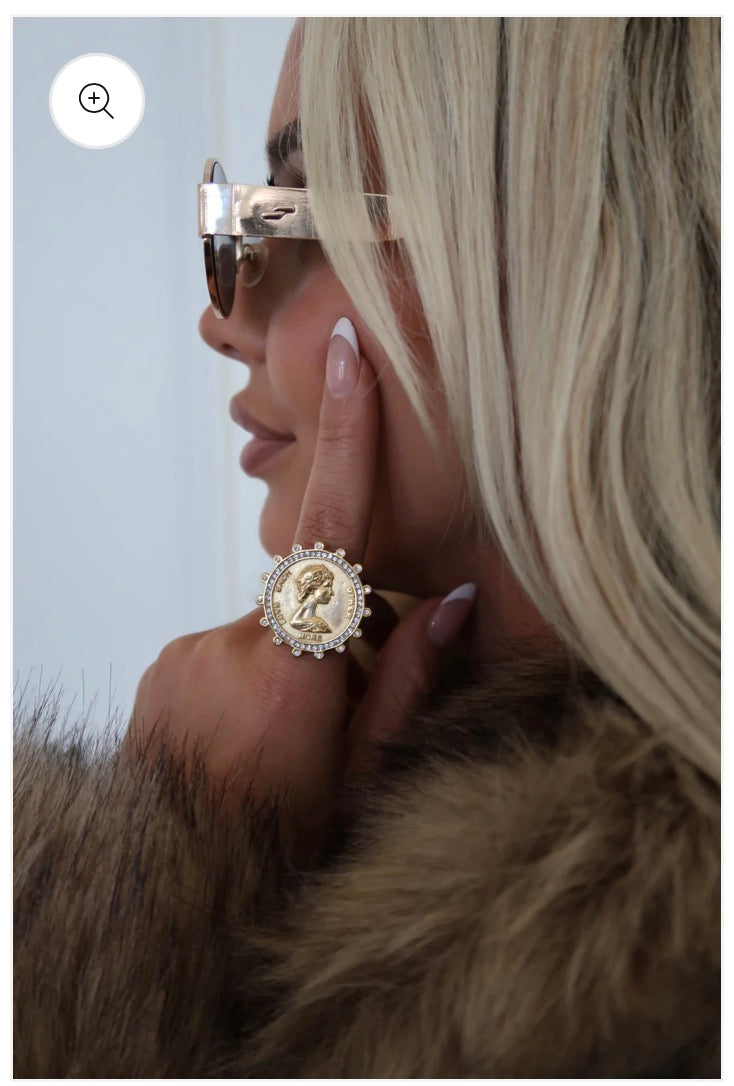 Coin 14k Plated Gold Ring