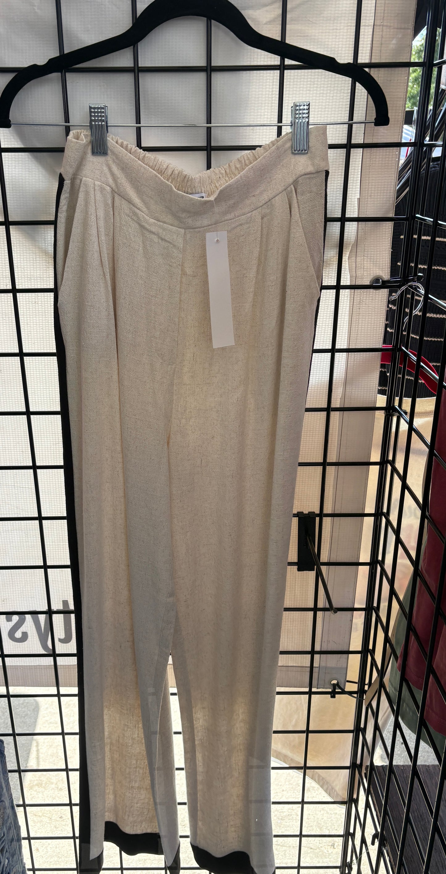 The Workshop Off White Pant with Stripe