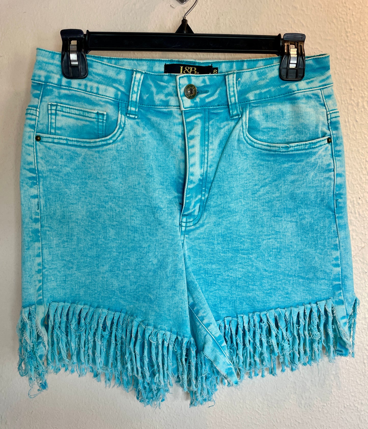 L&B Turquoise Blue Fringe Shorts size 8