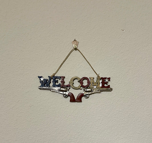 Pistol Welcome Wall Art