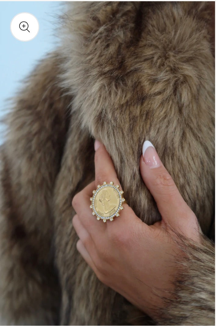 Coin 14k Plated Gold Ring