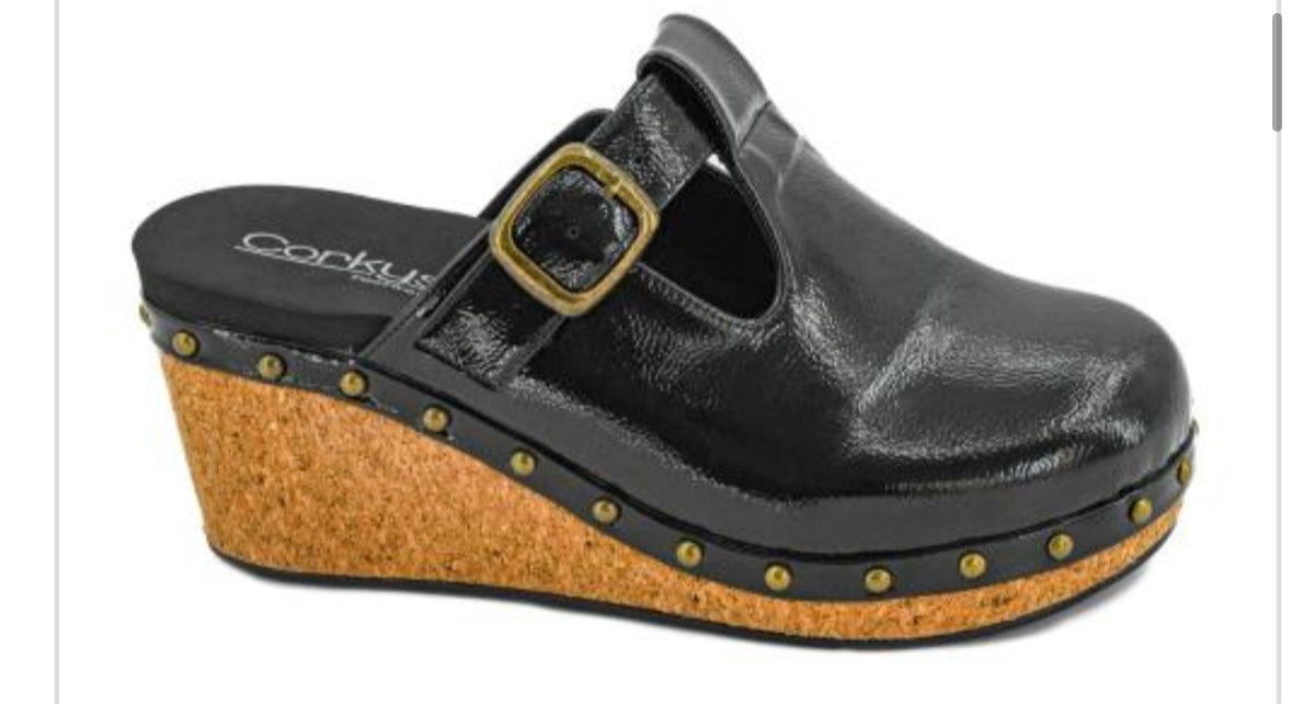 Corky Wedge “In the Moment” Black Crinkle