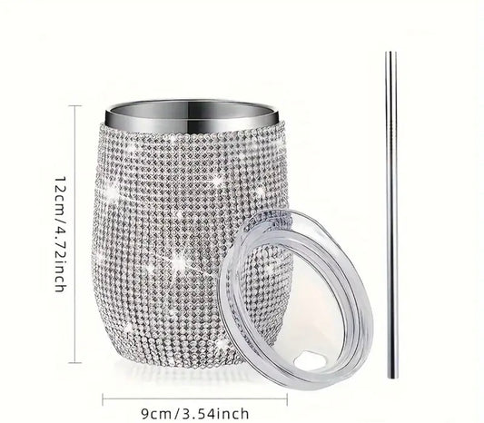 Rhinestone 12oz Tumblers with Straw