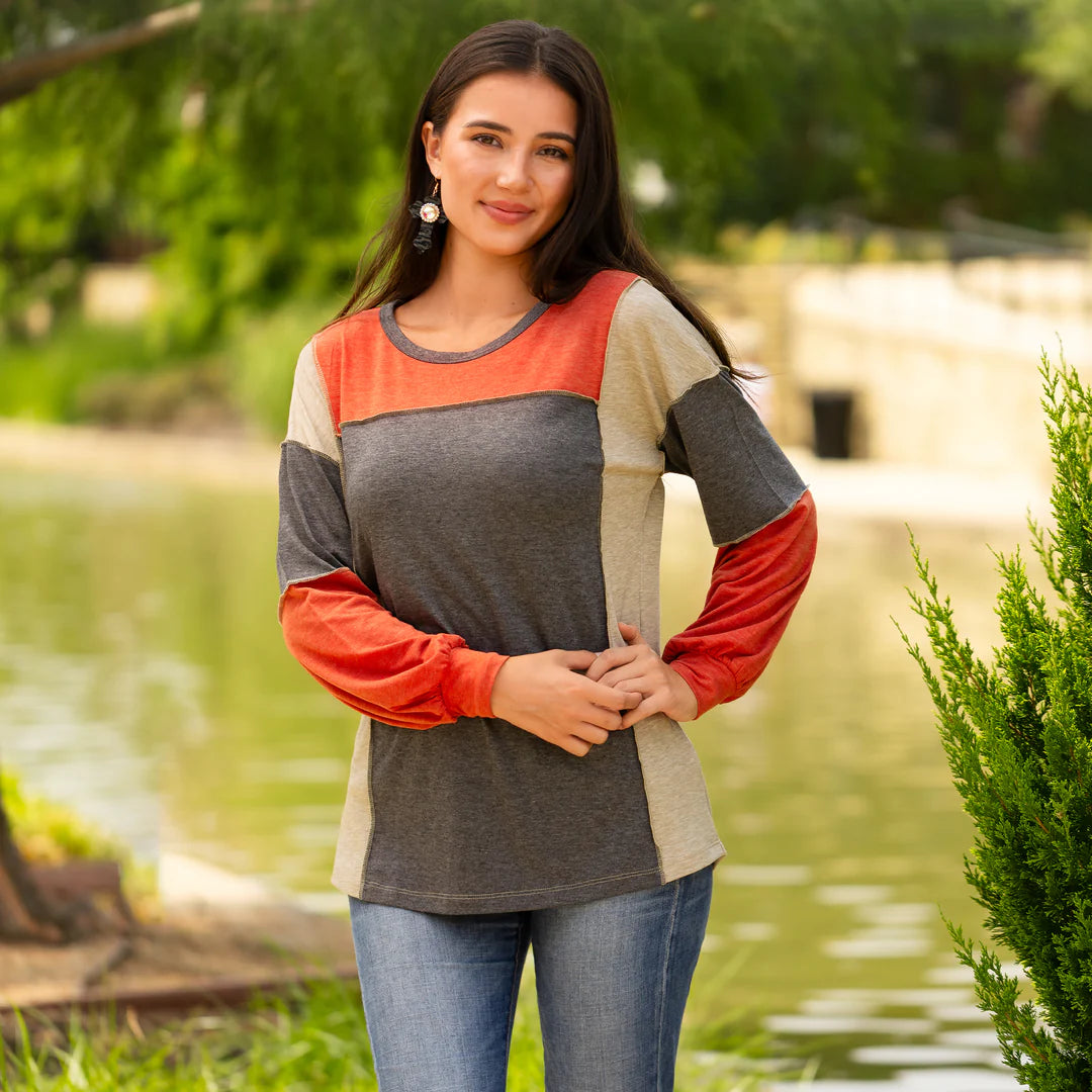 Multi Color Block Long Sleeve