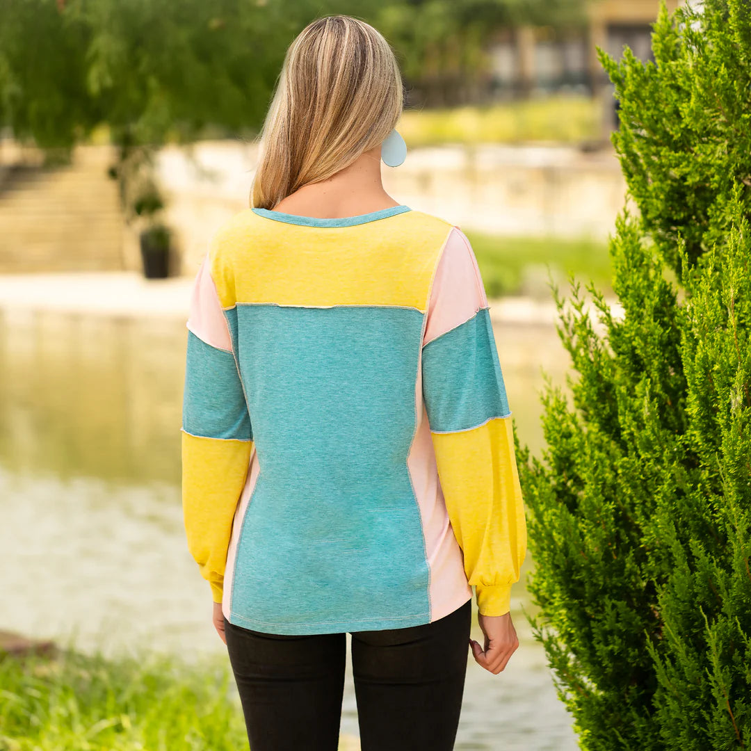 Multi Color Block Long Sleeve