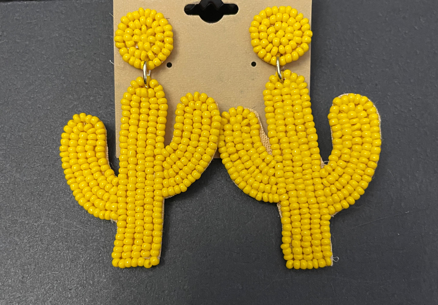 Beaded Cactus Earrings