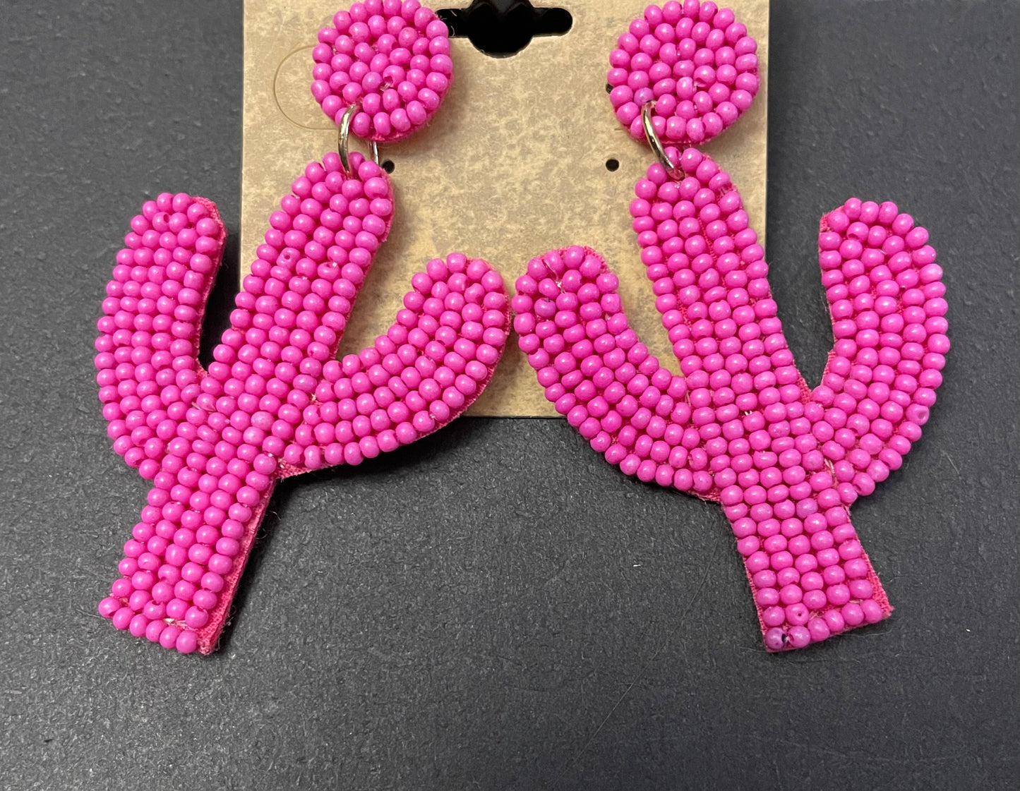 Beaded Cactus Earrings