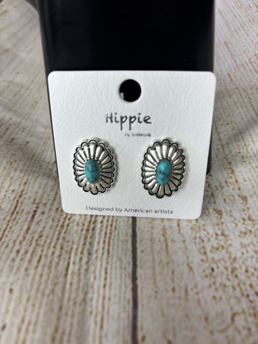 Concho Turquoise Stud Earrings
