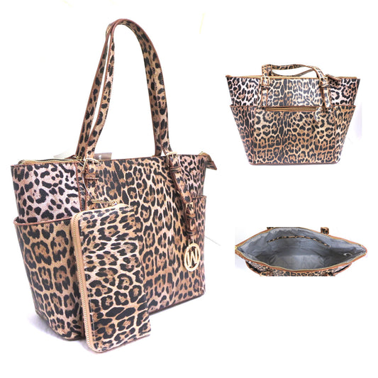 Leopard 3 piece Handbag