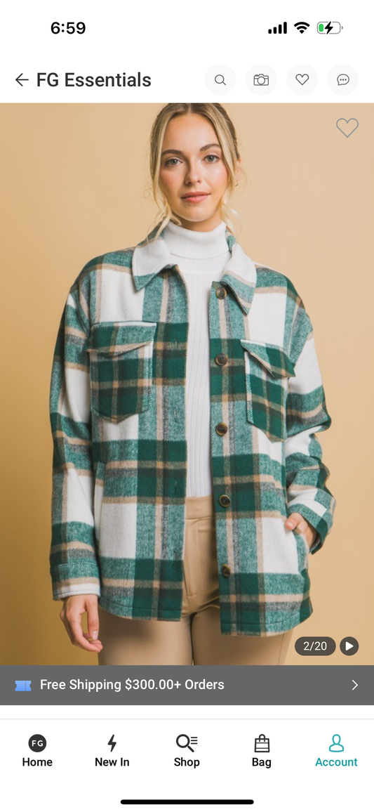 Plaid Shacket with Pockets