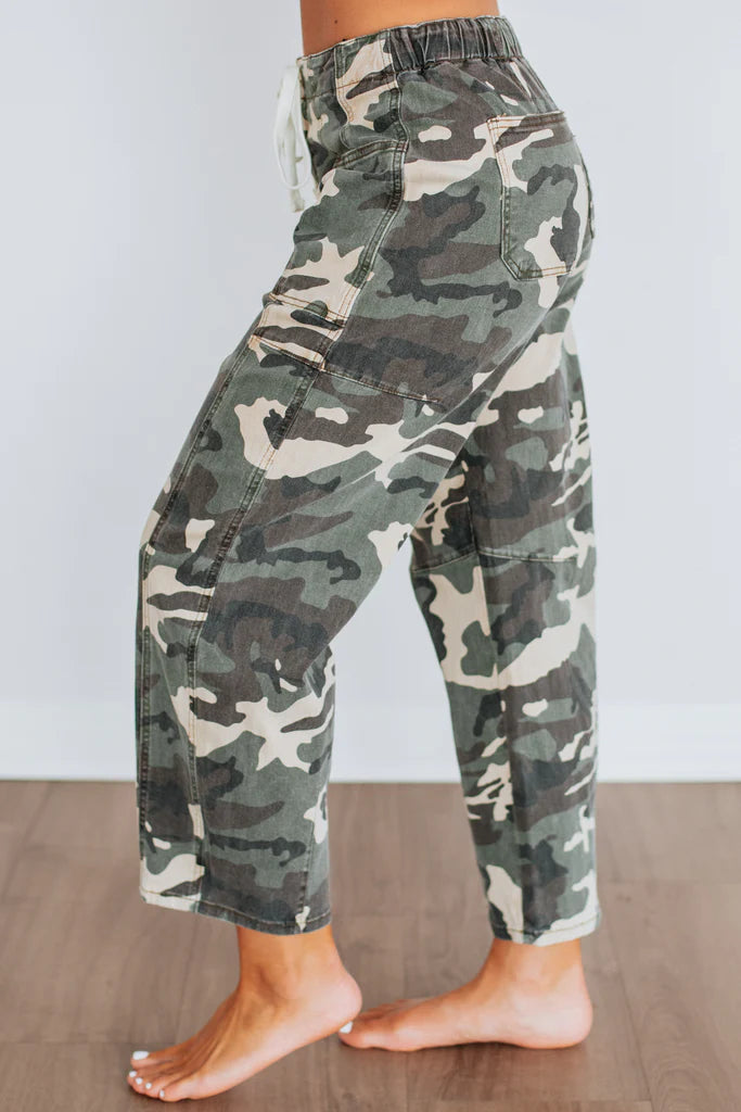 Risen Camo Barrel Jeans