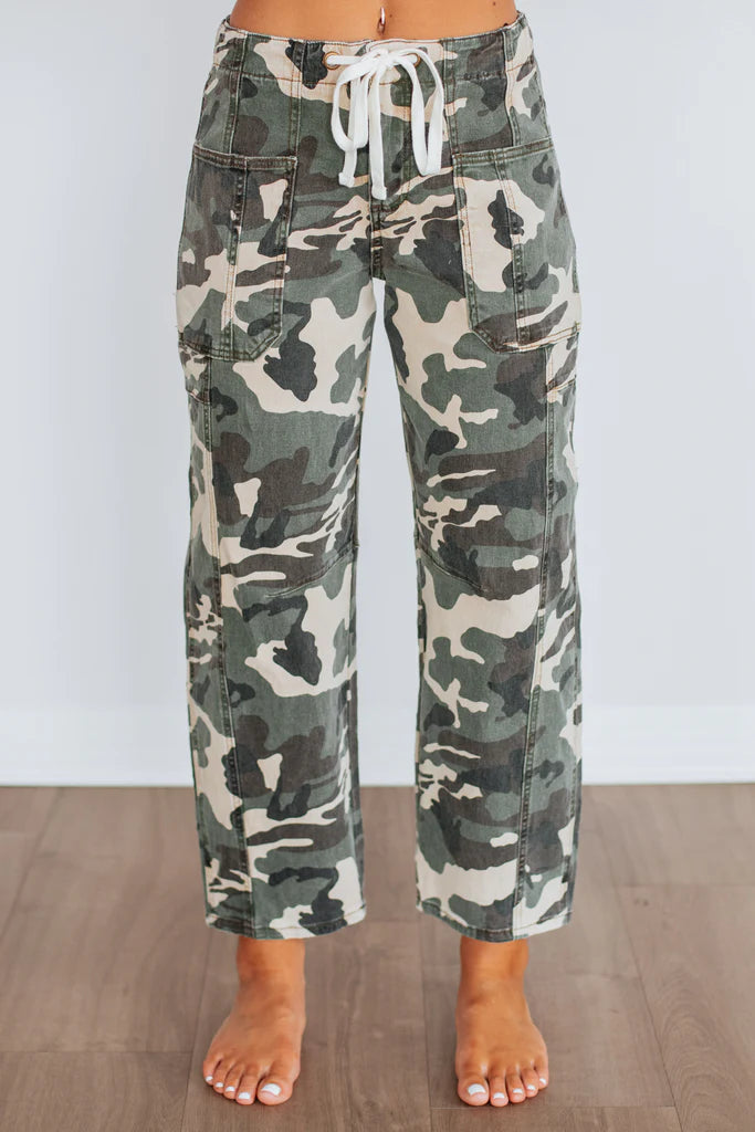 Risen Camo Barrel Jeans