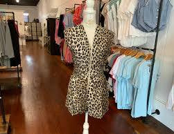 She & Sky Leopard Romper with Zipper