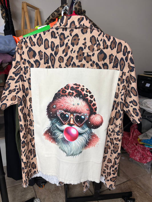 Leopard Button Down Graphic