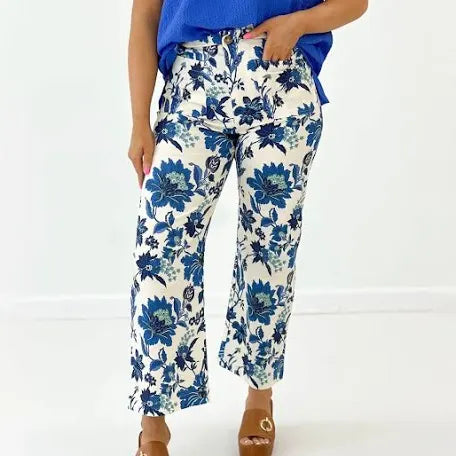 Gigio Cobalt Blue Floral Pants